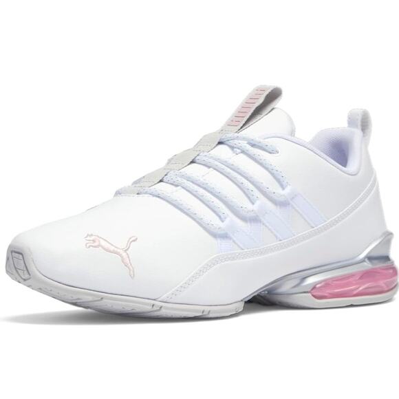 PUMA Womens Riaze Prowl Sl Speckle Lace Up Running Sneakers Shoes White/Pink  7 - Picture 1 of 9